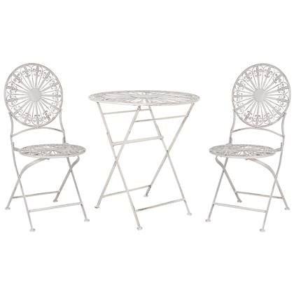 Beliani - SCAFA - Bistro set - Wit - IJzer