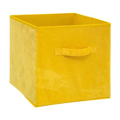 Five  Gele velvet mand | 31 x 31 x 31 cm (L)