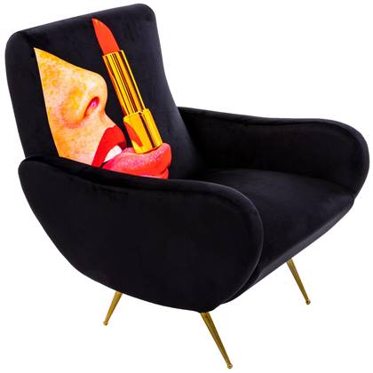 Seletti Toiletpaper Lounge fauteuil tongue black