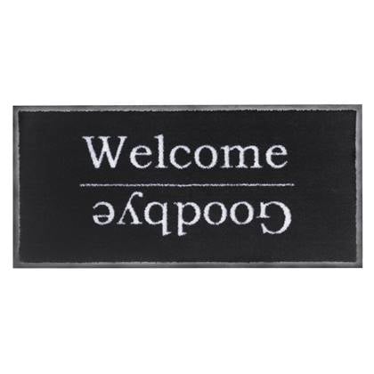 MD Entree - Schoonloopmat - Emotion XS - Welcome Goodbye - 40 x 80 cm Zwart
