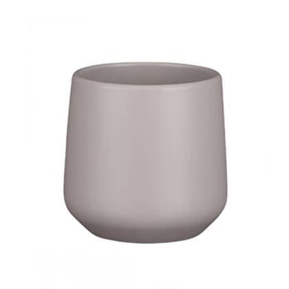 Mica Decorations Bloempot - taupe - mat - keramiek - 14 x 13 cm Bruin