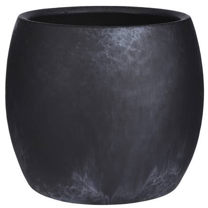 Mica Decorations Plantenpot - - keramiek - 24 x 22 cm Zwart
