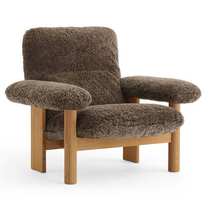 Audo Copenhagen Brasilia fauteuil naturel eiken Sheepskin Root