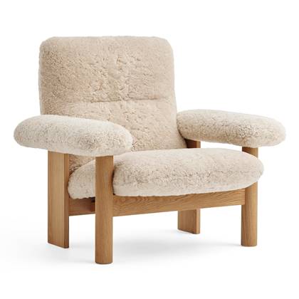 Audo Copenhagen Brasilia fauteuil naturel eiken Sheepskin Naturel