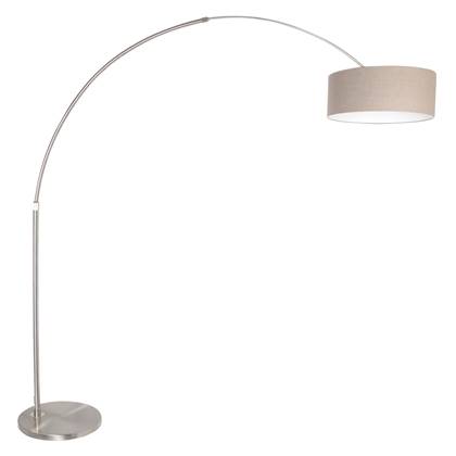 Moderne Vloerlamp - Steinhauer - Metaal - Modern - E27 - L: 160cm - Voor Binnen - Woonkamer - Eetkamer - Zilver