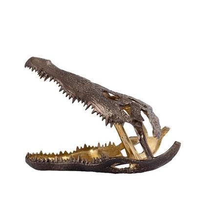 PTMD Lizee Brass casted alu crocodile head statue L