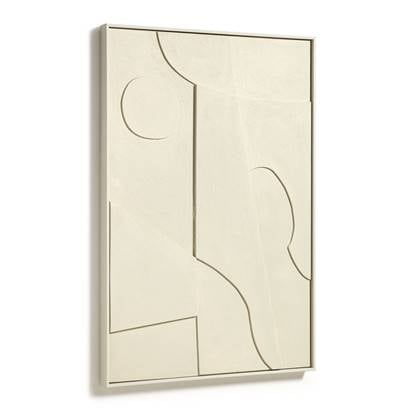 Kave Home Talin Abstract Schilderij Beige 60 x 90 cm