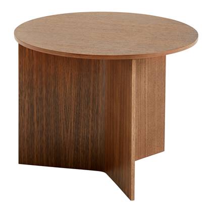 HAY Slit Table Wood Round Bijzettafel - Ø 45 cm - Walnut