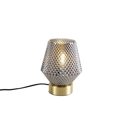 QAZQA Tafellamp karce Goud-messing Art Deco D 170mm