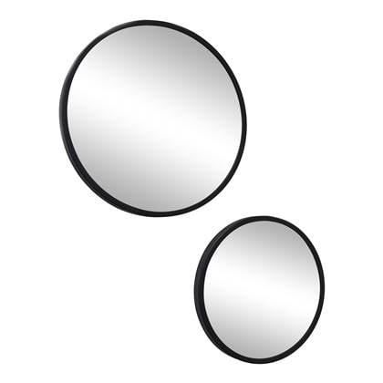 LOFT42 Mirror Spiegels Rond Zwart Set van 2 Ã45 & Ã35