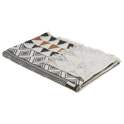 Beliani - PRODATUR - Plaid - Mosterdgeel - 130 x 180 cm - Katoen Multicolor