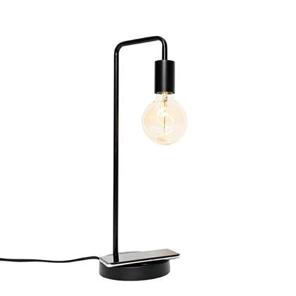 QAZQA Tafellamp facil Zwart Modern L 15cm