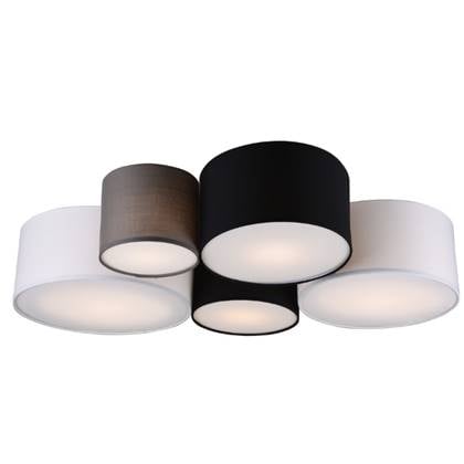 Moderne Plafonnière  Hotel - Metaal - Multicolor - Plafondlamp zwart / wit/ grijs - LED