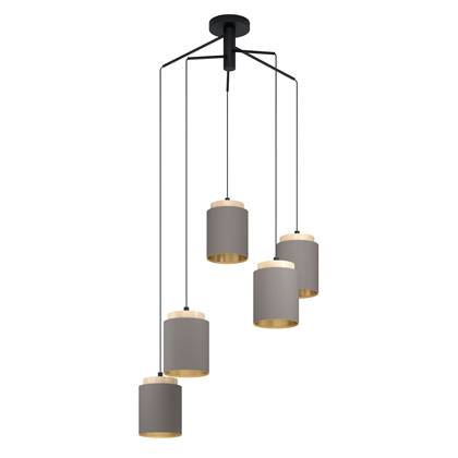 EGLO AlBariza Hanglamp - E27 - Ø 70 cm - Zwart|Bruin|Goud