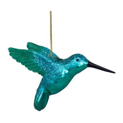Vondels Ornament glass green hummingbird H8cm