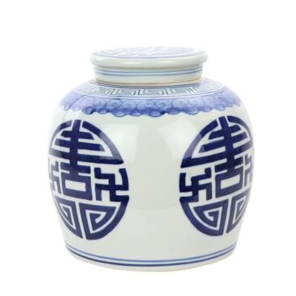 Fine Asianliving Chinese Gemberpot Blauw Multicolor