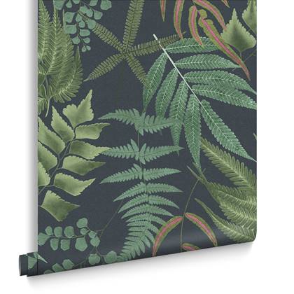 Graham & Brown vliesbehang Midsummer Fern Navy blauw