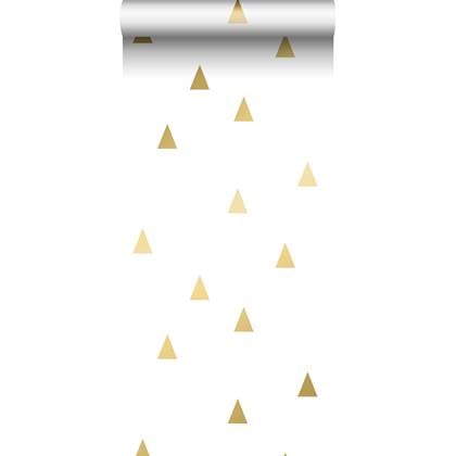 ESTA home behang grafische driehoeken licht glanzend goud en wit