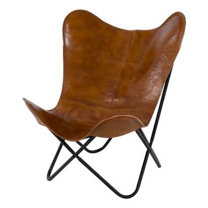 Lesli Living - Buffalo vlinderstoel cognac Bruin