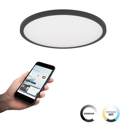 EGLO connect.z Sarsina-Z Plafondlamp - Ø 45 cm - Zwart|Wit - Dimbaar