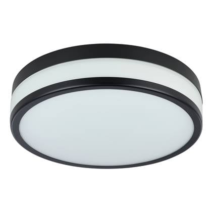 EGLO LED Palermo Plafondlamp - LED - Ø 30 cm - Zwart|Wit - Badkamer Zwart, Wit