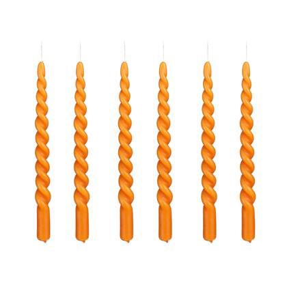 Mica Decorations Twist Dinerkaars - Set van 6 - H29 x Ø2,2 cm - Oranje