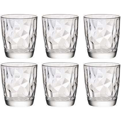 Bormioli Rocco waterglazen|sapglazen Diamond Dof - 6x - 390 ml Transparant