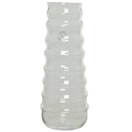 Decoris Vaas - handgemaakt - modern design - glas - 15x35 cm Transparant
