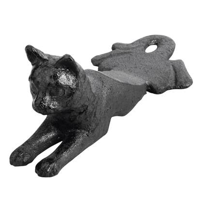 Esschert Deurstopper liggende kat - 0.5 kg - gietijzer - Zwart