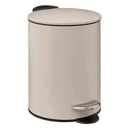 5Five kleine pedaalemmer - metaal - - 3L - 16 x 25 cm Beige