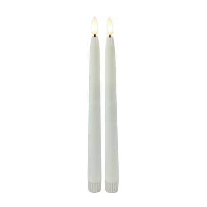 Countryfield Led kaarsen|dinerkaarsen - 2x stuks - wit - 28 cm