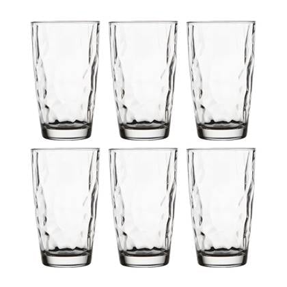 Bormioli Rocco Drinkglazen Diamond - 6x stuks - glas - 470 ml Transparant