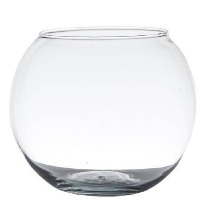 Hakbijl Glass Vaas - bolvormig - glas - - 11 x 14 cm Transparant