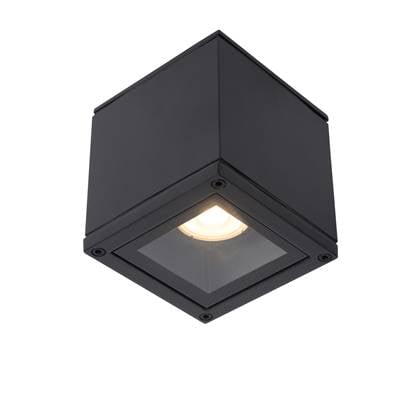 Lucide AVEN - Plafondspot Badkamer - 1xGU10 - IP65 Zwart