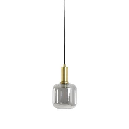 Light&living Hanglamp Ø21x37 cm LEKAR antiek +smoke glas Brons