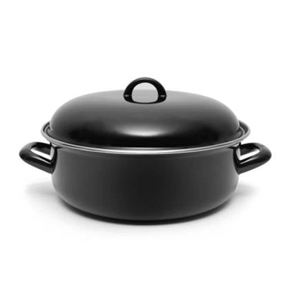 OTIX Braadpan Inductie Met deksel Emaille 6 liter 28 cm Alle Warmte... Zwart