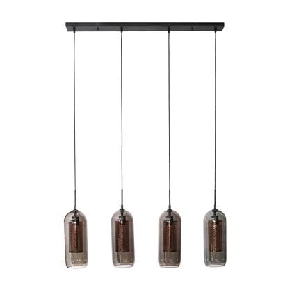 "MOOS Dolf Hanglamp 4-lichts - Gerookt Glas "
