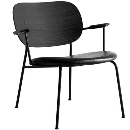 Audo Copenhagen Co fauteuil zitting leder Dakar 0842 zwart eiken