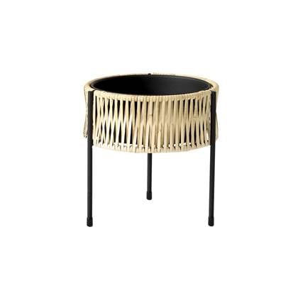 Audo Copenhagen Umanoff plantenbak Ø27 zwart|rattan