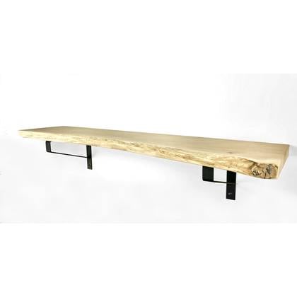 Woodbrothers Eiken wandplank massief boomstam 120x30cm + dragers