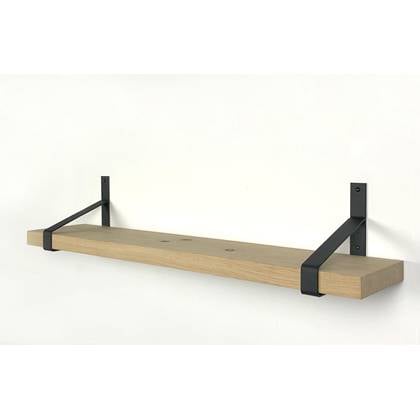 Woodbrothers Eiken wandplank massief recht 100x30cm + dragers