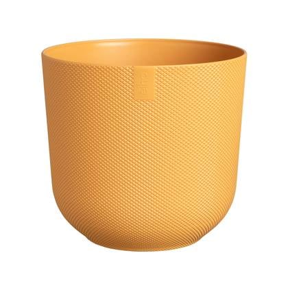 Elho Jazz Rond 26 Bloempot voor Binnen - Woonaccessoire van 100% Gereycled Plastic - Amber Geel