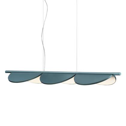 Flos Almendra Linear S3 hanglamp LED metallic bay blauw