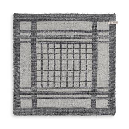 Knit Factory Gebreide Keukendoek - Keukenhanddoek Emma - Ecru/Antraciet - 50x50 cm