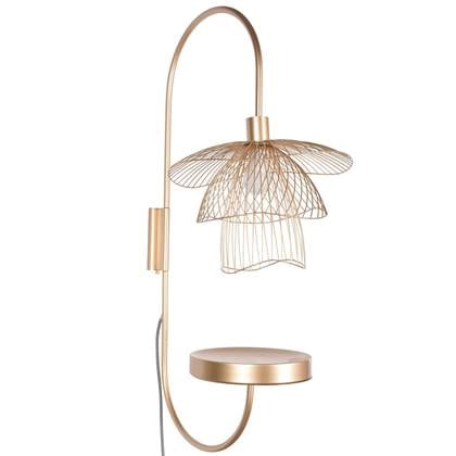 Forestier Papillon wandlamp met plateau champagne