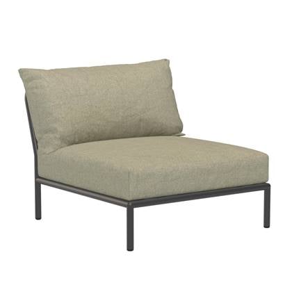 Houe Level2 fauteuil frame donkergrijs stof moss heritage