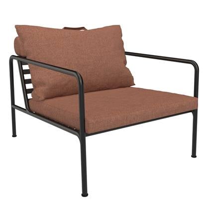 Houe Avon Lounge fauteuil frame zwart stof rust heritage
