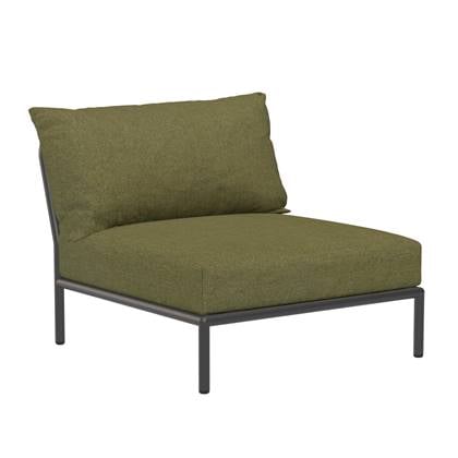 Houe Level2 fauteuil frame donkergrijs stof leaf heritage