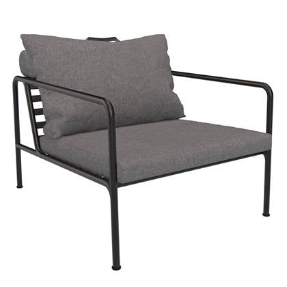 Houe Avon Lounge fauteuil frame zwart stof slate heritage