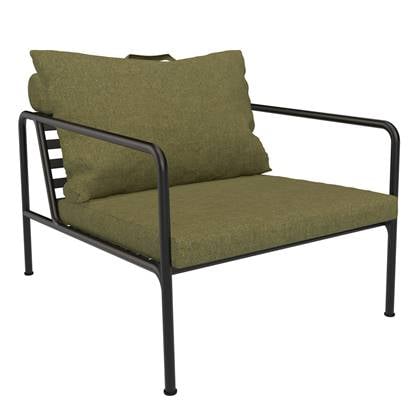 Houe Avon Lounge fauteuil frame zwart stof leaf heritage